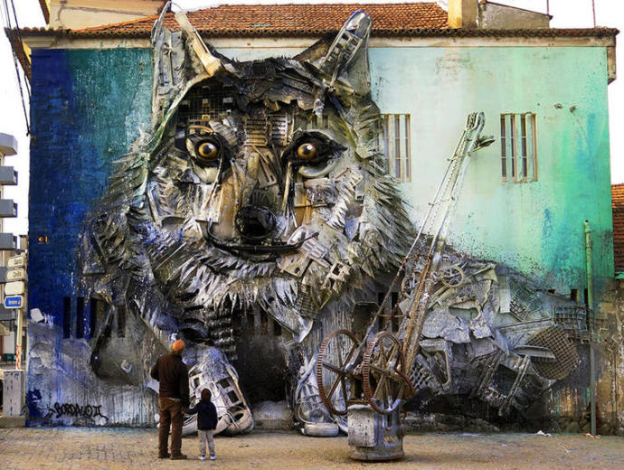 Sokakta Bulduğu Atık Malzemelerle 3D Grafitiler Yapan İnanılmaz Sokak Sanatçısı