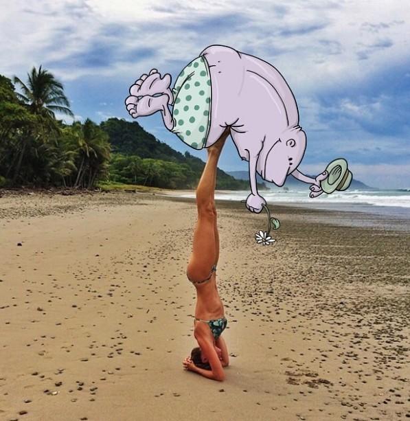 Karikatür ve Fotoğrafları Birleştirerek Ortaya Birbirinden Komik Anlar Çıkaran Sanatçıdan 6 Görsel!