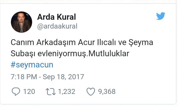 Şeyma Subaşı ve Acun Ilıcalı Düğünü Sonrası Paylaşılan Birbirinden Komik 5 Twit