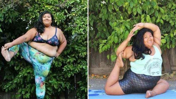 Birçok İnsanın Yapamadığı Hareketleri Kilolu Oluşuna Aldırmadan Yapan Yogacı Kadın