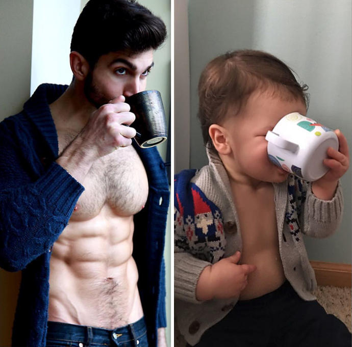 Modellik Konusunda Dayısıyla Biberon Yarıştıran Minik Model!