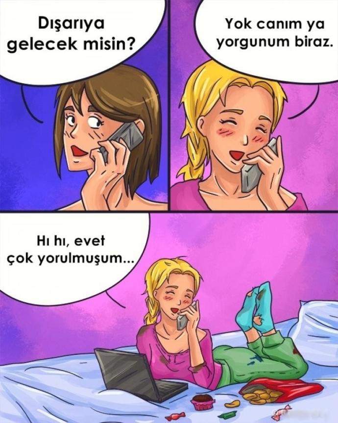 İçlerine Tembellik ve Üşengeçlik İşlemiş Kızları Anlatan İllüstrasyonlar!