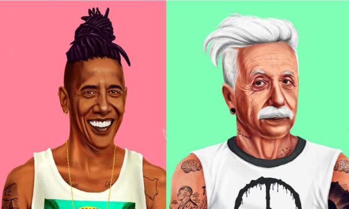 Dünyaca Ünlü Kişileri Hipster Olarak Yorumlayan İllüstrasyonlar!