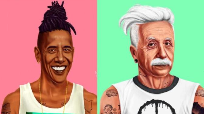 Dünyaca Ünlü Kişileri Hipster Olarak Yorumlayan İllüstrasyonlar!