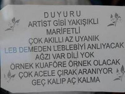 Yurdum İnsanlarından Güldüren İş İlanları!