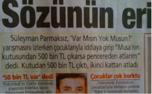 Size komik haberlerim var...