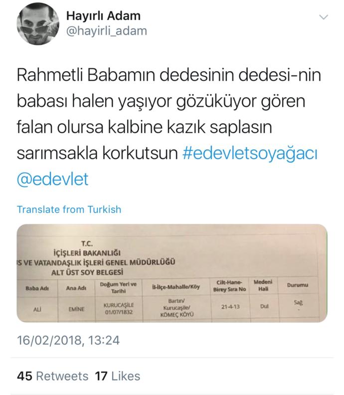 E-Devlet'e Soy Ağacı Öğrenme Özelliği Gelince Ortaya Çıkan Muazzam Tweetler