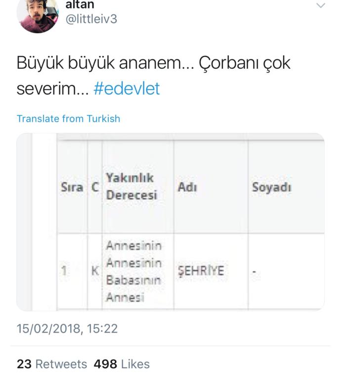 E-Devlet'e Soy Ağacı Öğrenme Özelliği Gelince Ortaya Çıkan Muazzam Tweetler