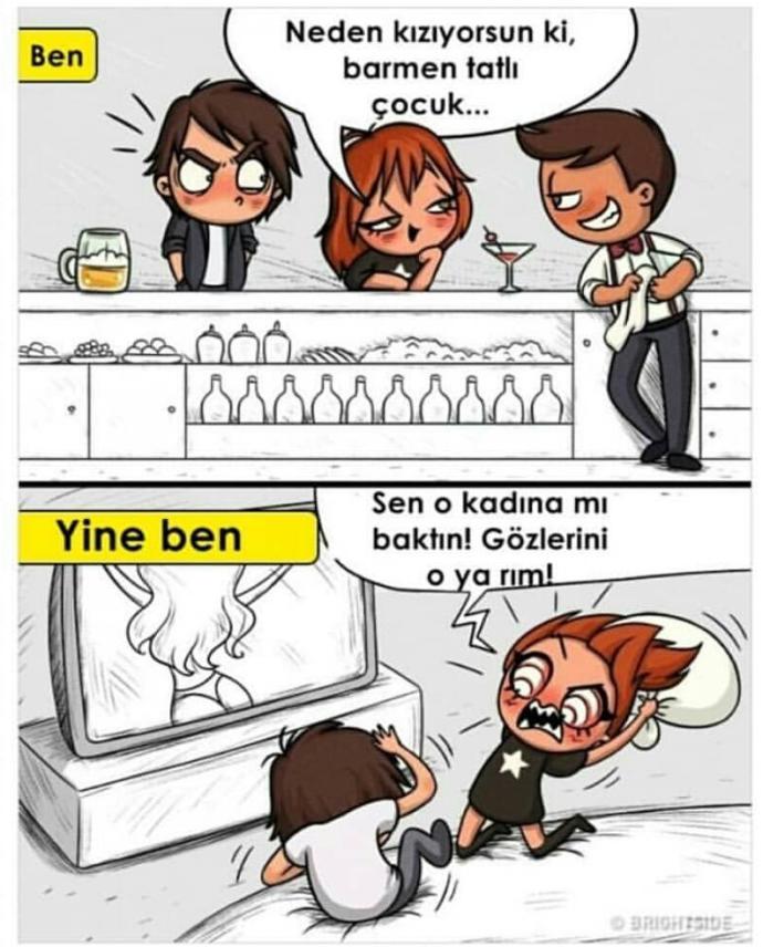 "Kadınları Anlamıyorum" Diyen Erkeğe Kadınların da Hak Vermesi Gerektiğini Gösteren İllüstrasyonlar