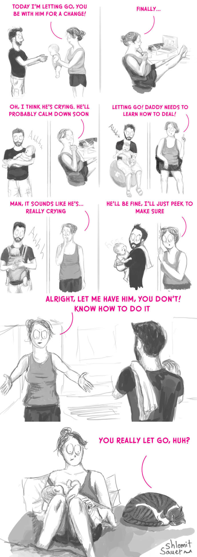 Yeni Anne Olan Bir Kadının Birbirinden Eğlenceli ve Komik İllüstrasyonları