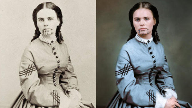 Mavi Dövmeli Kadın Olive Oatman
