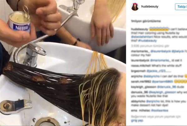 Nutella İle Saçını Boyatan Kadının Görüntüsü Büyük Hayranlık Uyandırıyor!