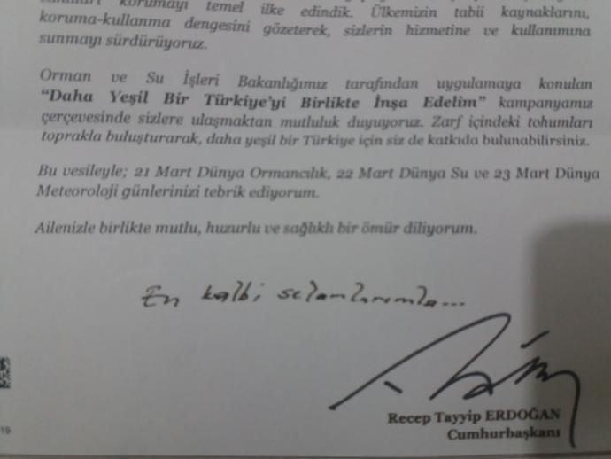 Orman ve Su İşleri Bakanlığı "Daha Yeşil Bir Türkiye'yi Birlikte İnşa Edelim" Diyerek Yola Çıktı ve Zarflarla Tohum Gönderdi!