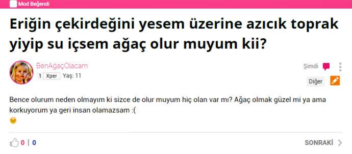 Sitede İlkokula Giden Çocuk Üyeler Olsaydı Karşılaşacağımız Mükemmel Sorular!