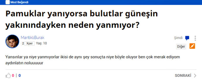 Sitede İlkokula Giden Çocuk Üyeler Olsaydı Karşılaşacağımız Mükemmel Sorular!