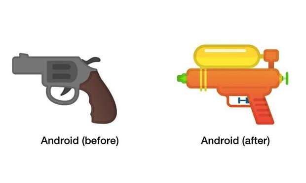 Google da Büyük Tepki Toplayan Tabanca Emojisini Su Tabancasıyla Değiştiriyor!