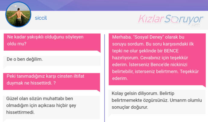 KizlarSoruyor'da Bir İlk! Sosyal Deney Sorusuna Üyelerin Verdiği Süper Cevaplar