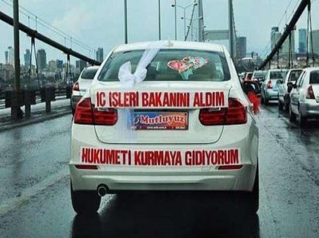 Bir Düğünü Unutulmaz Yapan Birbirinden İlginç Yaratıcı Ve Komik Gelin Arabası Yazıları