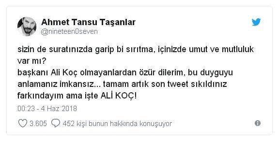 Fenerbahçe Taraftarlarının Yeni Başkanları Ali Koç'a Sevgilerini Gösterdiği Komik Tweetleri