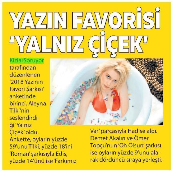 2018 Yazının En Favori Şarkısı Seçildi!
