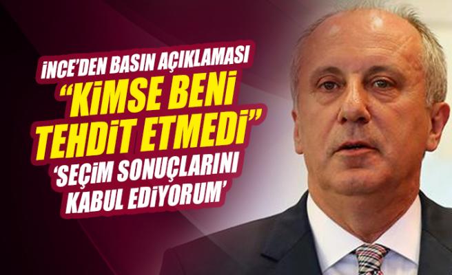 Muharrem İnce: Seçim Sonuçlarını Kabul Ediyorum