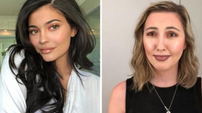 Kylie Jenner'ın 37 Aşamalı Makyaj Rutiniyle Annesinin Makyaj Malzemelerini Denemiş Küçük Çocuklara Benzeyen Kadın!