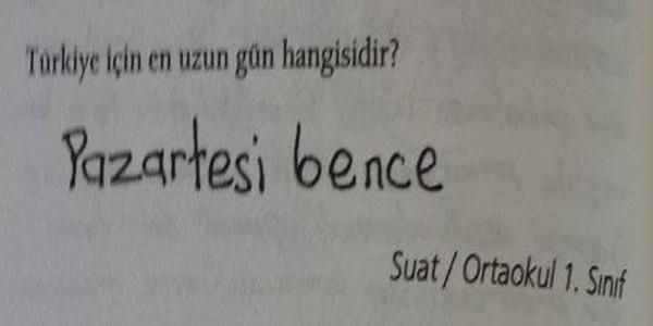 Sınav Sorularına Verilmiş Komik Cevaplar