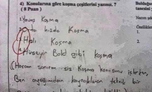 Sınav Sorularına Verilmiş Komik Cevaplar