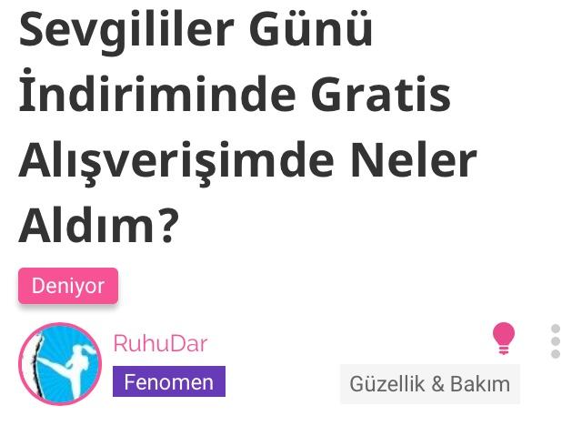 Malesef hesabı aktif olmayan fenomenimizin yazdığı bu muhteşem alışveriş bencesine bu linkten ulaşabiliriz.