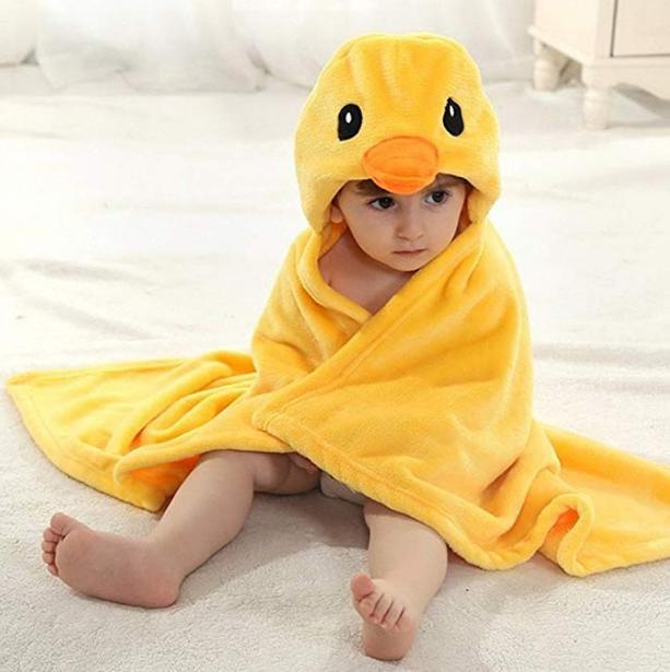 Dingang bebek küçük çocuk kids şapkalı banyo havlusu