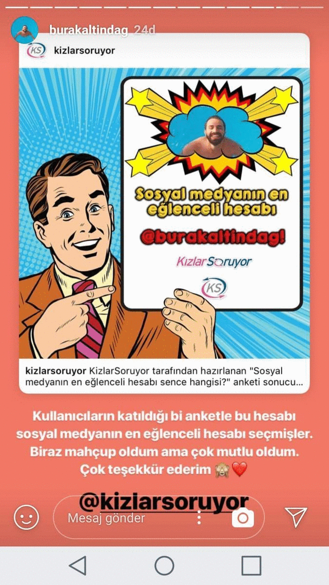 Kizlarsoruyor'a teşekkür mesajları