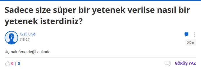 Uçmak bence de hiç fena değil :)