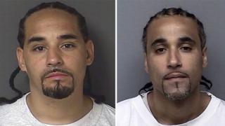 Richard Anthony Jones (sağda) Ricky Amos (solda) adlı zanlıya benzerliği nedeniyle 17 yıl boyunca hapis yattı. Fotoğraf: Kansas Emniyet Müdürlüğü