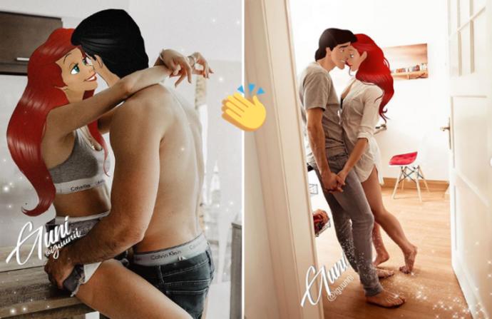 Sevgilisi ile Fotoğraflarına Disney Dokunuşları Yapan Rus Sanatçı 