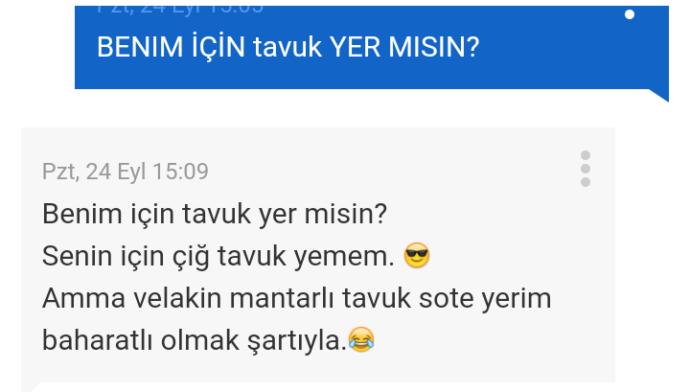 Hayatta tavuk yemez
