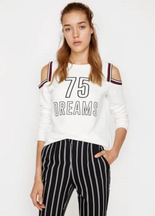 Omzu açık spor sweatshirt seni hem çekici, hem dinamik kılacak!