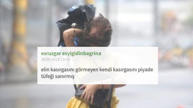 Türkiye'nin İlk Tropikal Kasırgası Olan "Kırbaç Kasırgasını" Tiye Alan Sosyal Medya Paylaşımları