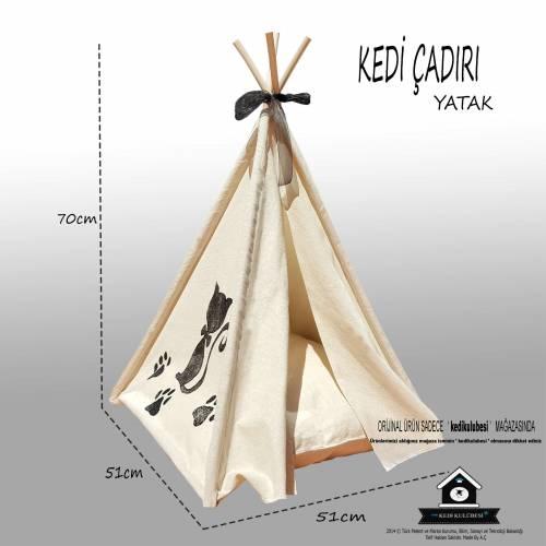 Kedi Çadırı (MEDİUM) - Kedi Evi - Kedi Kulübesi - Kedi Yatağı - Kedi Tırmalama - Mama Kabı