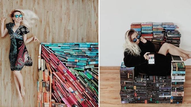 Okuduğu Kitaplarla "Beni Buraya Bırakın, Burada Yaşarım" Diyeceğiniz Sanat Eserleri Ortaya Çıkaran Kitap Kurdu!
