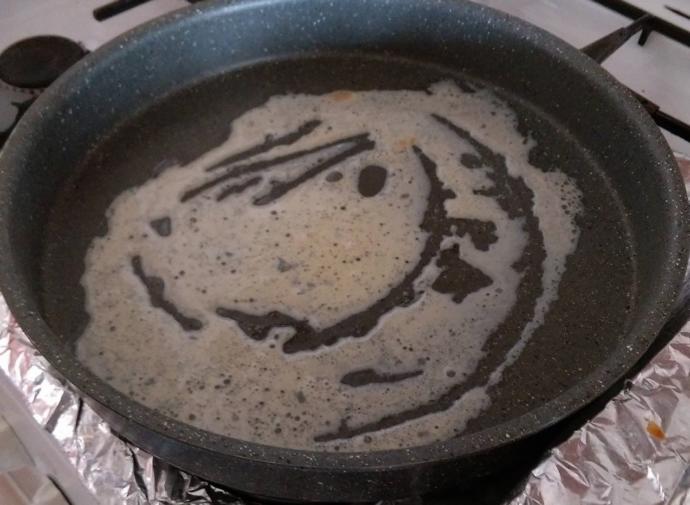 yağdan sonra dökülen yumurtalı sıvı