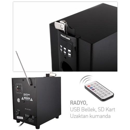 Mikado MD-325FM 2+1 Usb+SD+Fm Bluetooth Destekli Dijital Göstergeli Ses Sistemi