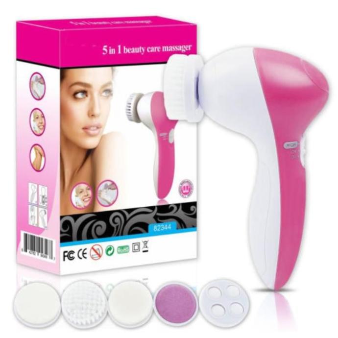 5 in 1 Pilli Yüz Temizleme ve Masaj Aleti Peeling Fırça Seti 5li