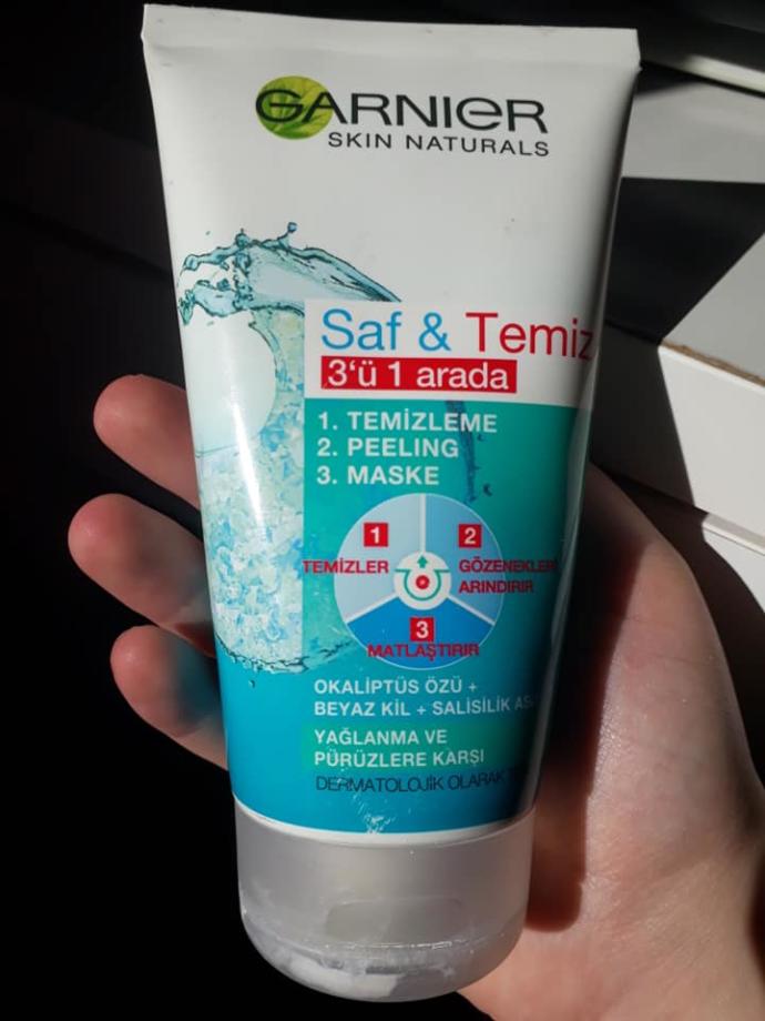 Garnier Saf ve Temiz 3'ü 1 Arada Temizleme, Peeling ve Maske