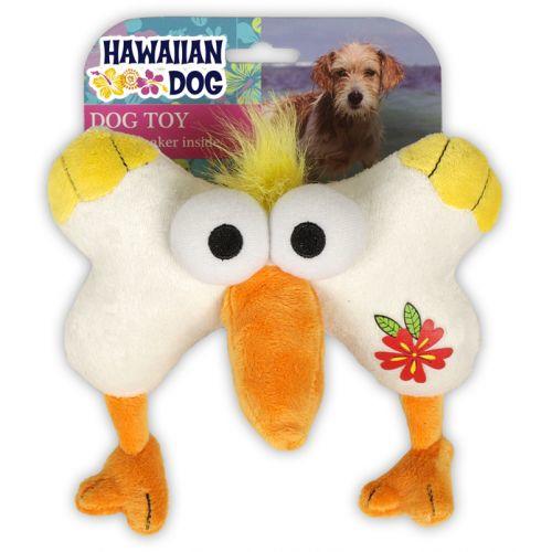 Hawaiian Dog Bone Face Pelican- Kemik ve Pelikan Pembe Peluş Ses Çıkaran Köpek Oyuncağı