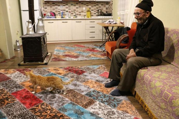 Ali Dede ve Kedileri Yeni Evlerine Kavuştu