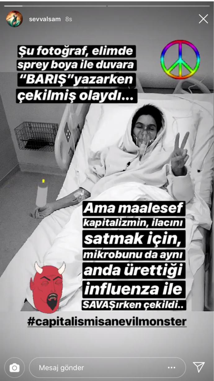 Şevval Sam Hastenelik Oldu