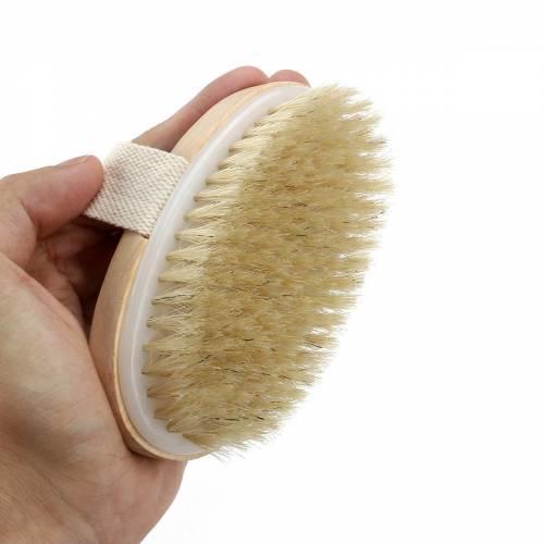 Selülit için Doğal At Kılı Fırçası Banyo Fırçası