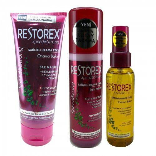 Restorex Saç Bakım Seti 3'lü Maske+Sıvı Krem+ Argan Yağı