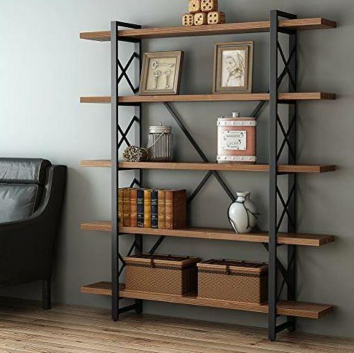 Dekorumbu Çapraz Metal Ayaklı Kitaplık Raf