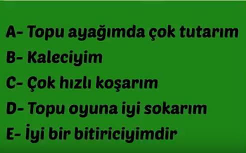 ''Hangi Futbolcusun?'' Testi
